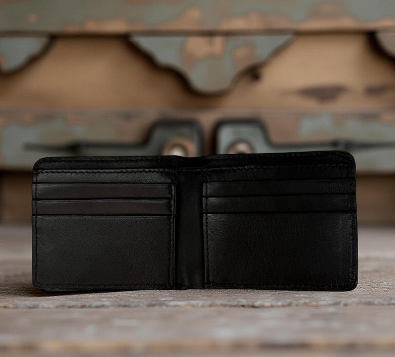 Hand-Tooled Diamond & Scroll Bifold Leather Wallet